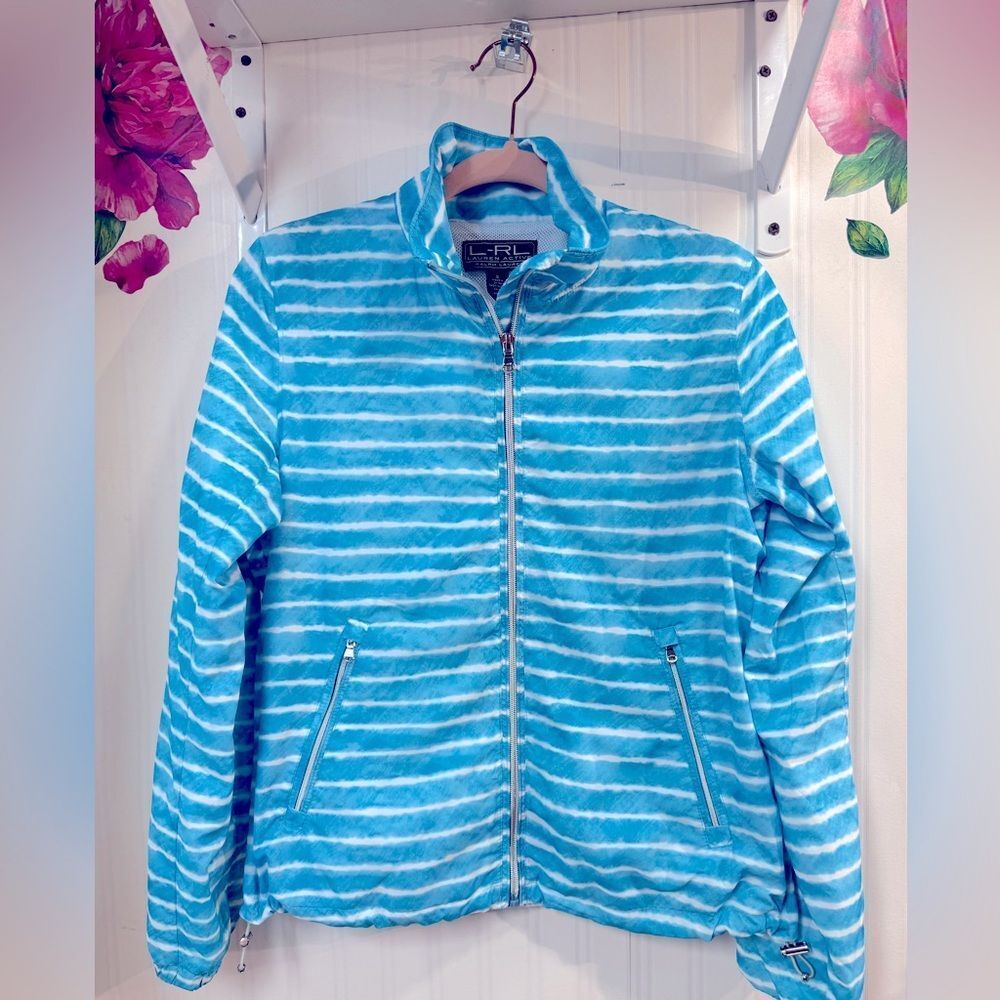 Ralph Lauren Active Women's Zip-Up‎ Striped Active Jacket Sz S - Picture 3 of 7
